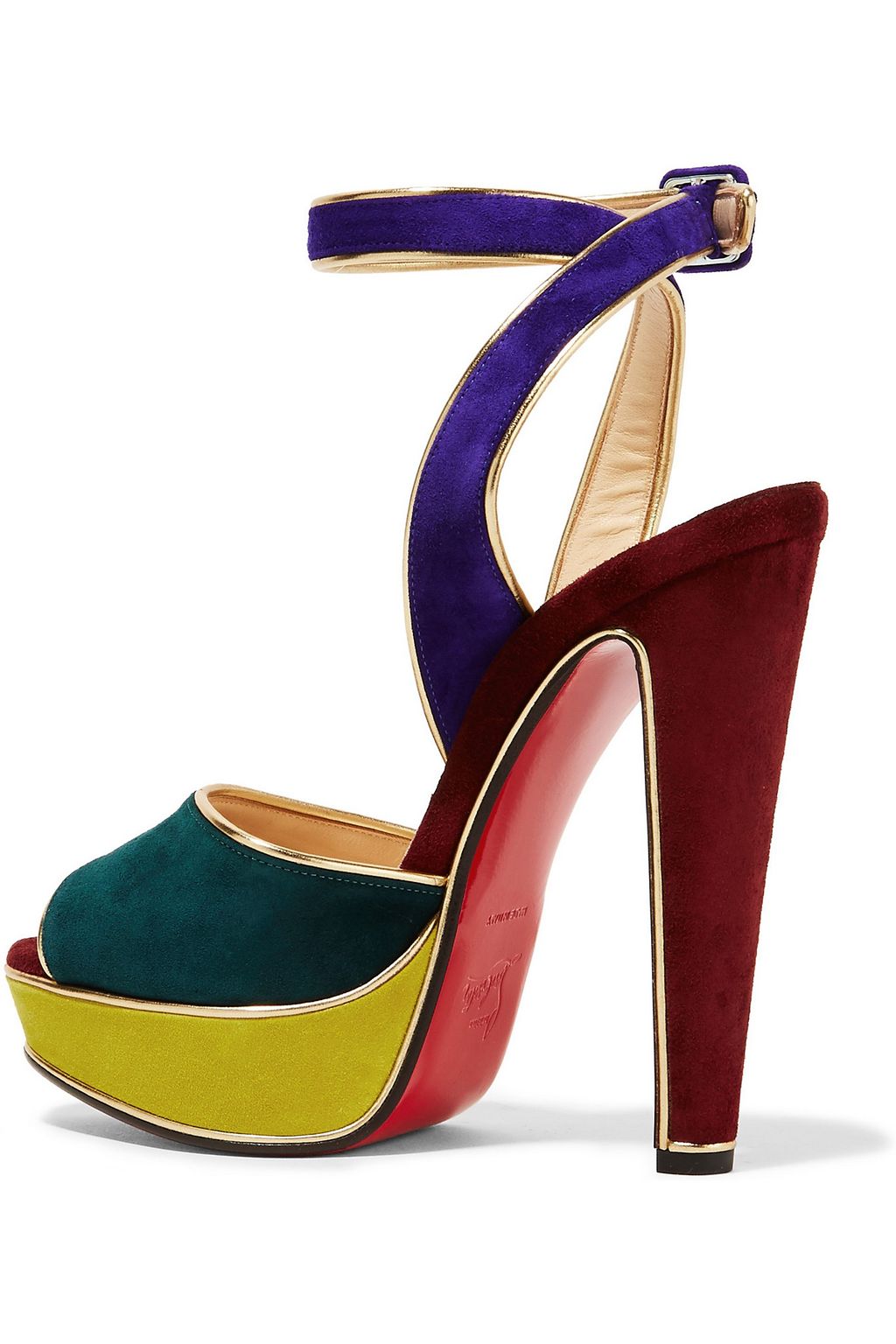 CHRISTIAN LOUBOUTIN Louloudance 140 color-block suede platform sandals