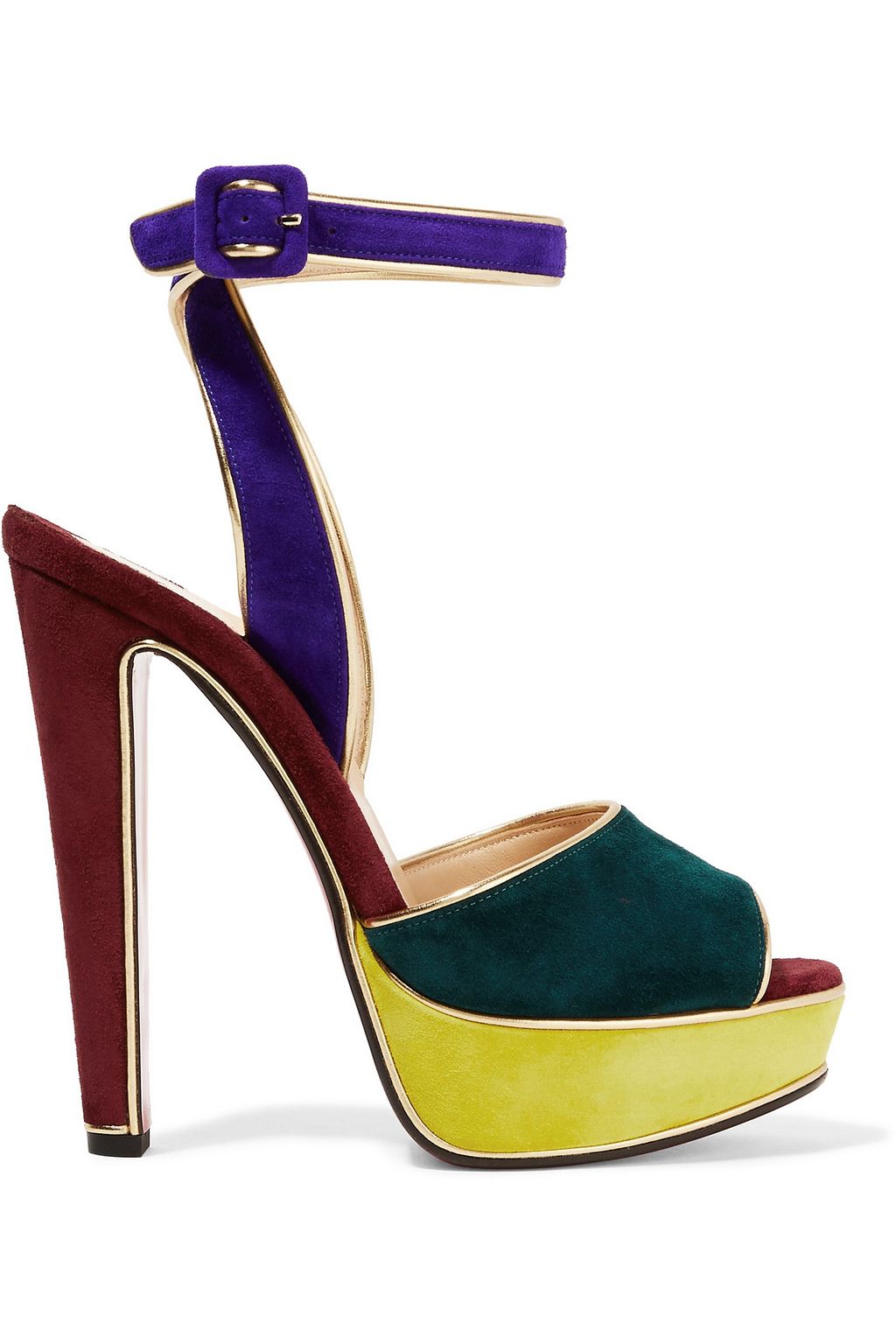 CHRISTIAN LOUBOUTIN Louloudance 140 color block suede platform