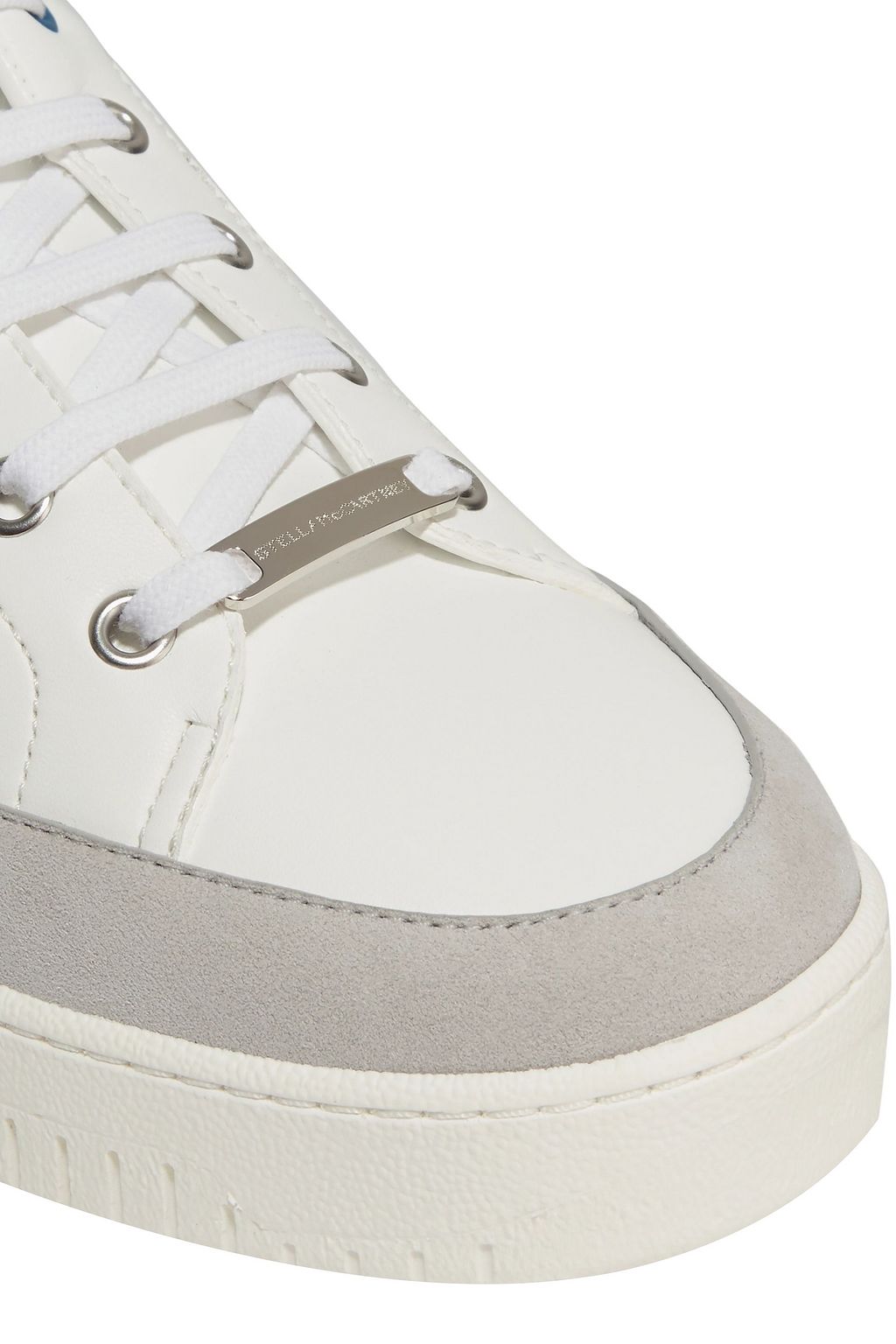 STELLA MCCARTNEY Faux suede-trimmed faux leather sneakers