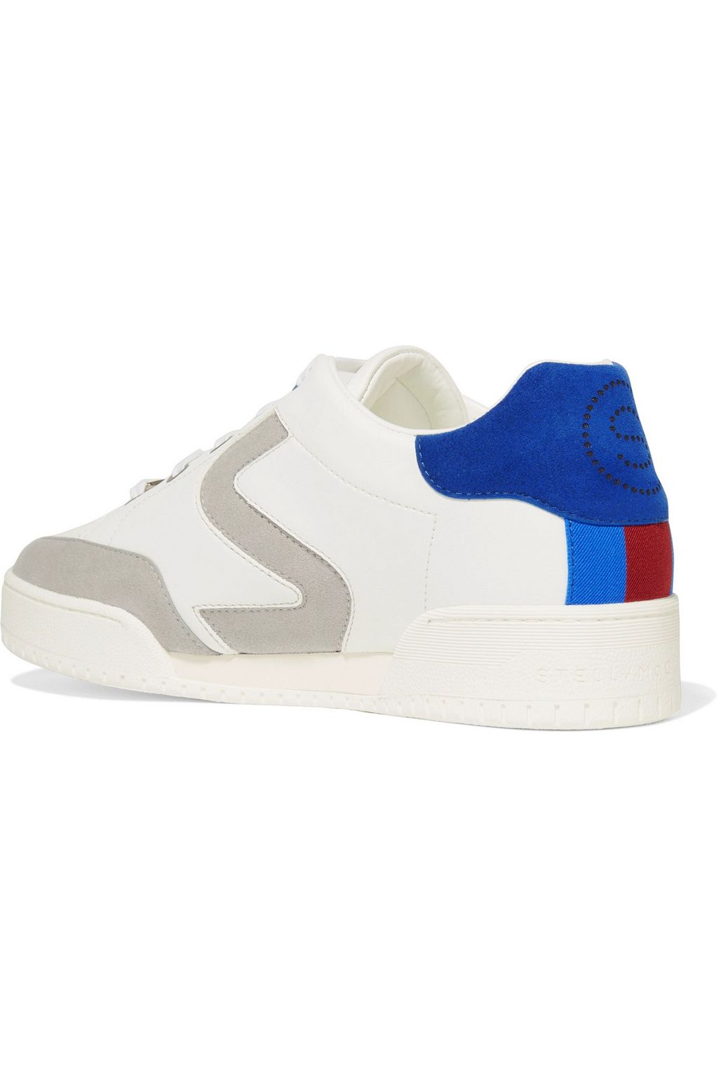 STELLA MCCARTNEY Faux suede-trimmed faux leather sneakers