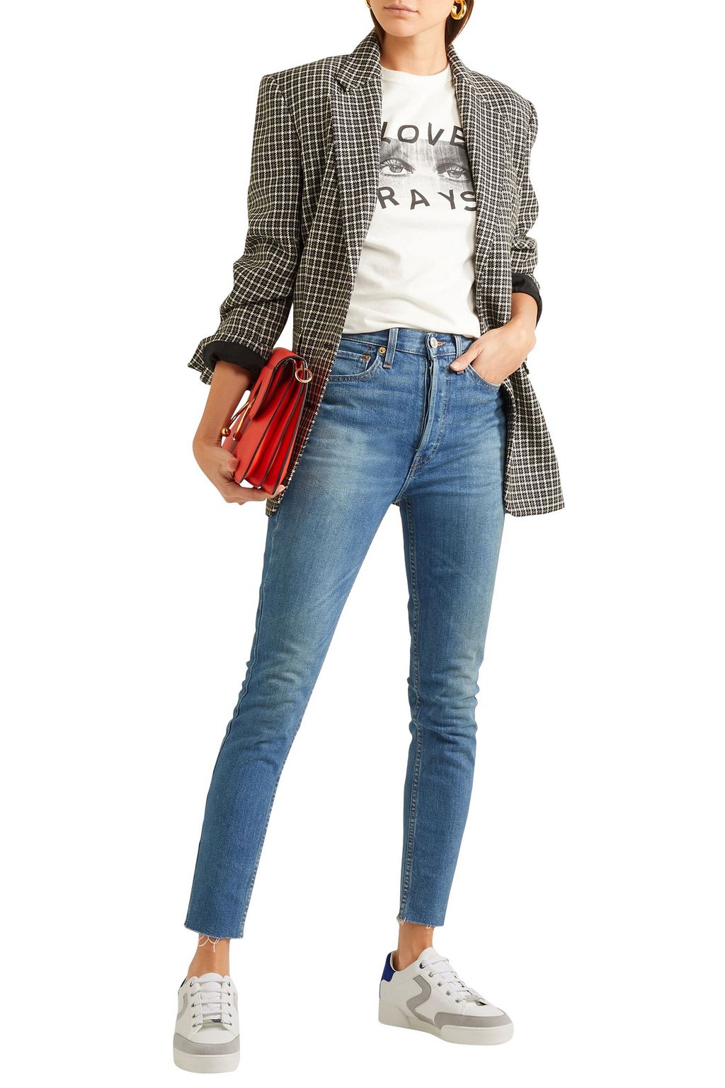 STELLA MCCARTNEY Faux suede-trimmed faux leather sneakers