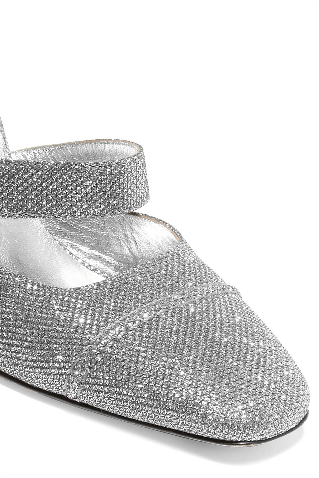ALEXACHUNG Glittered mesh mules