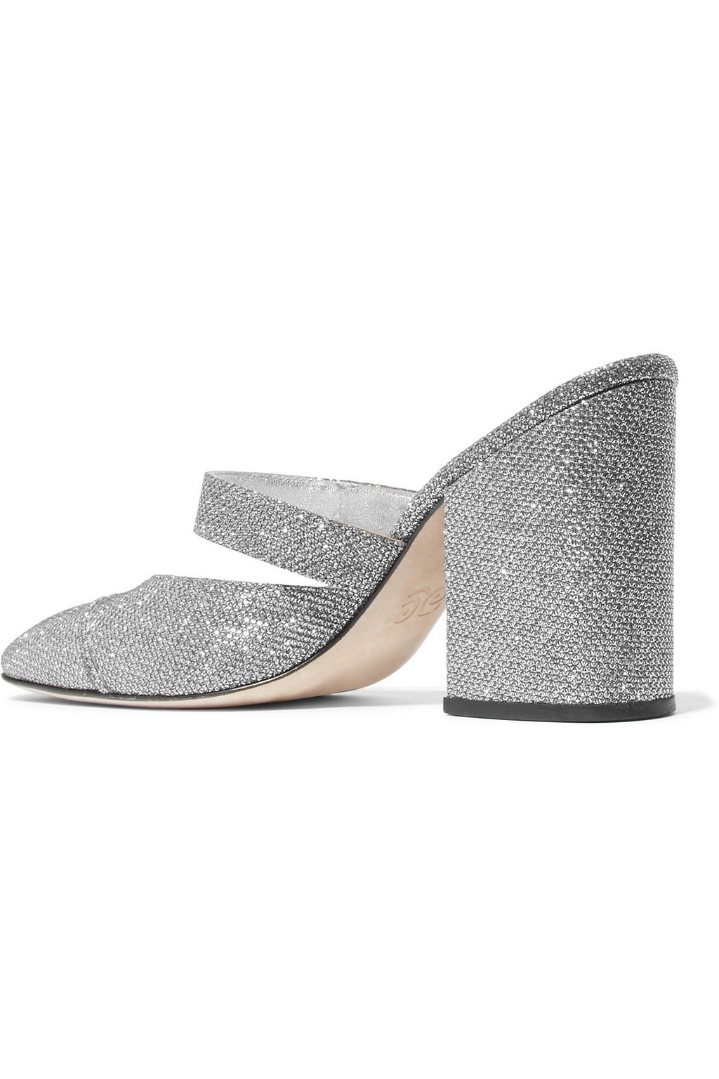 ALEXACHUNG Glittered mesh mules