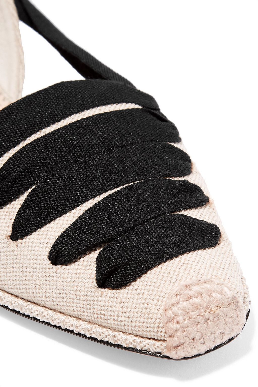 ALTUZARRA Lace-up canvas point-toe flats