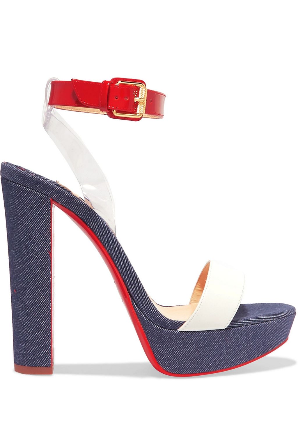 christian louboutin denim heels
