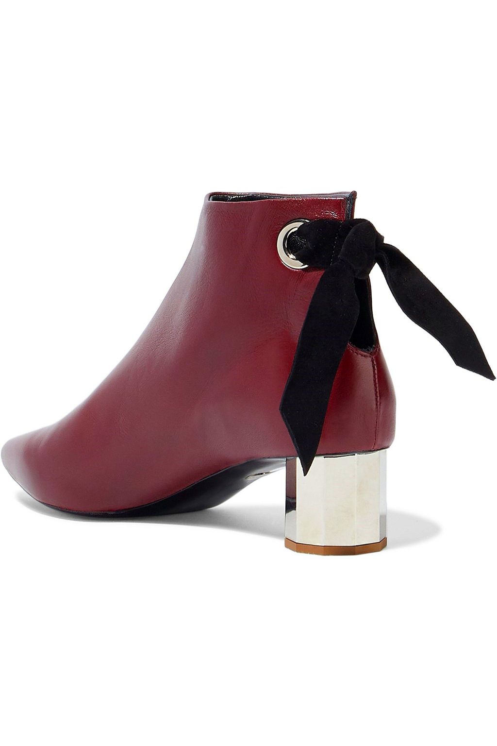 PROENZA SCHOULER Knotted suede-trimmed leather ankle boots