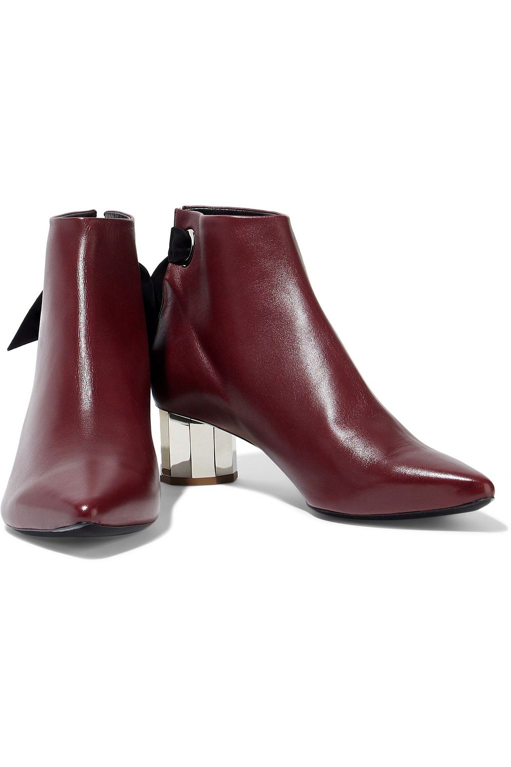 PROENZA SCHOULER Knotted suede-trimmed leather ankle boots
