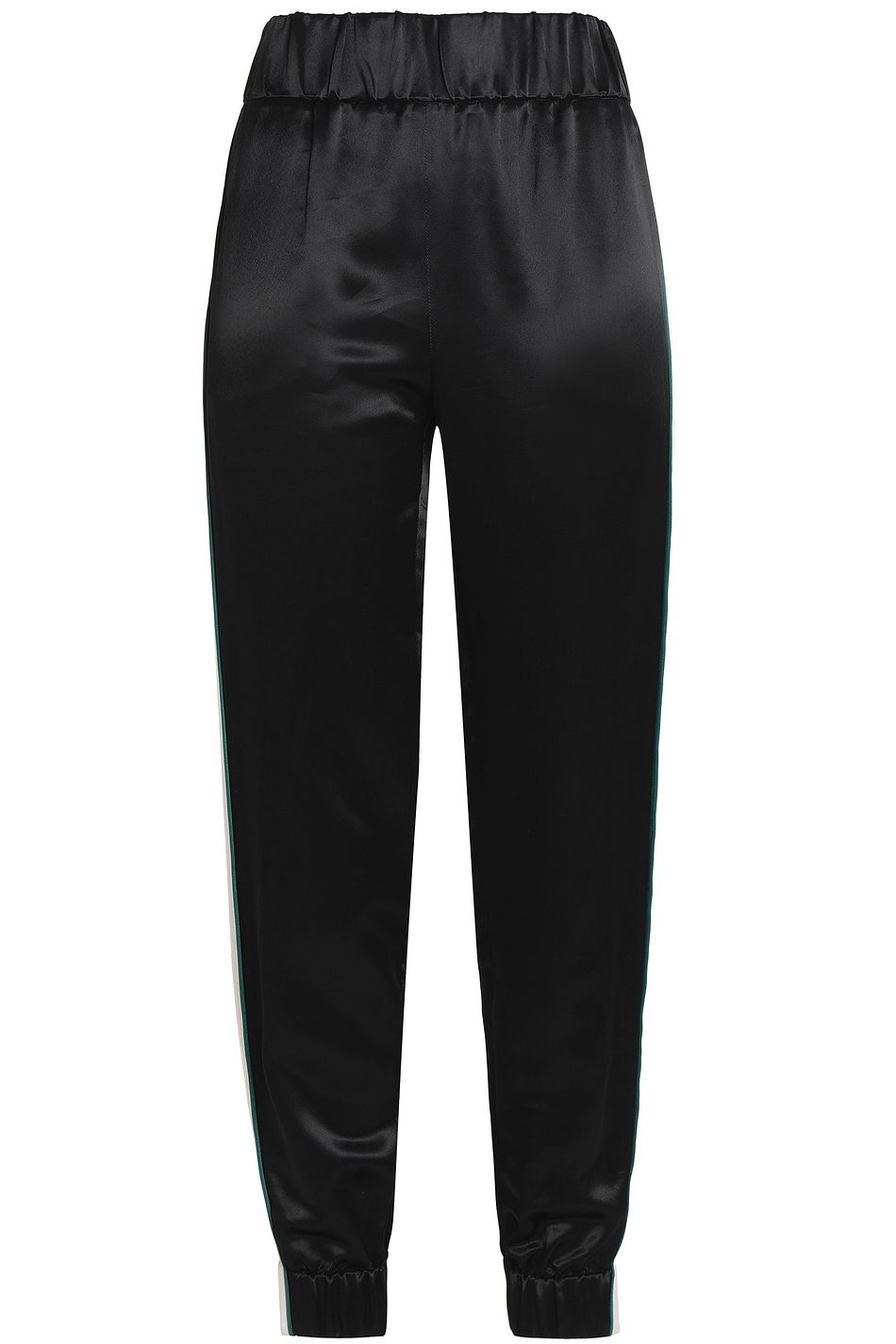 black satin track pants