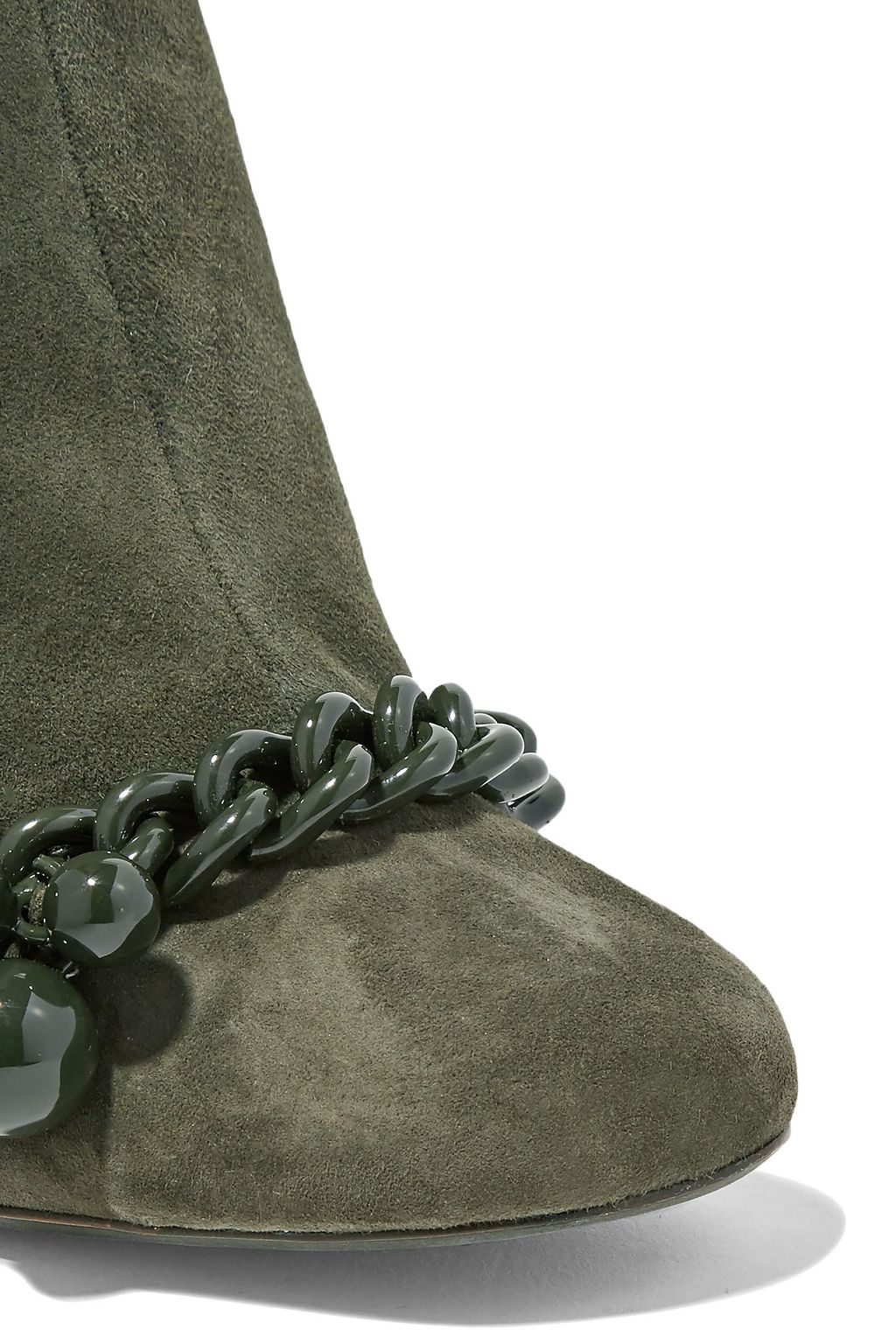 TORY BURCH Addison chain-embellished suede knee boots