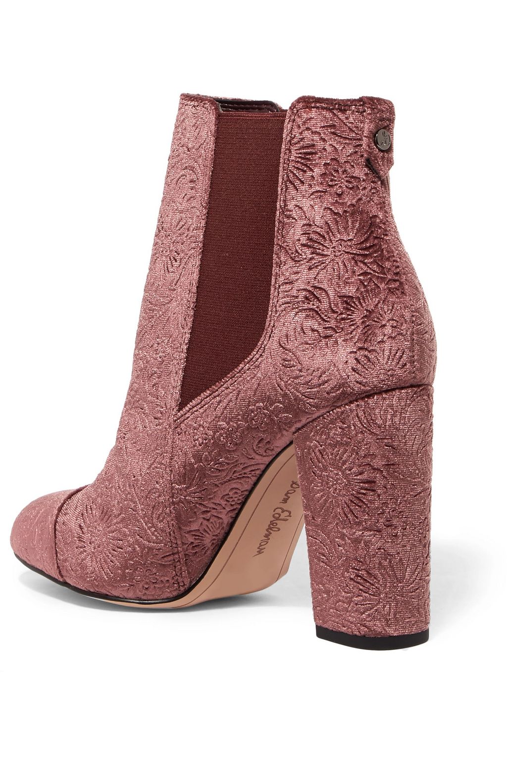 SAM EDELMAN Case embossed velvet ankle boots