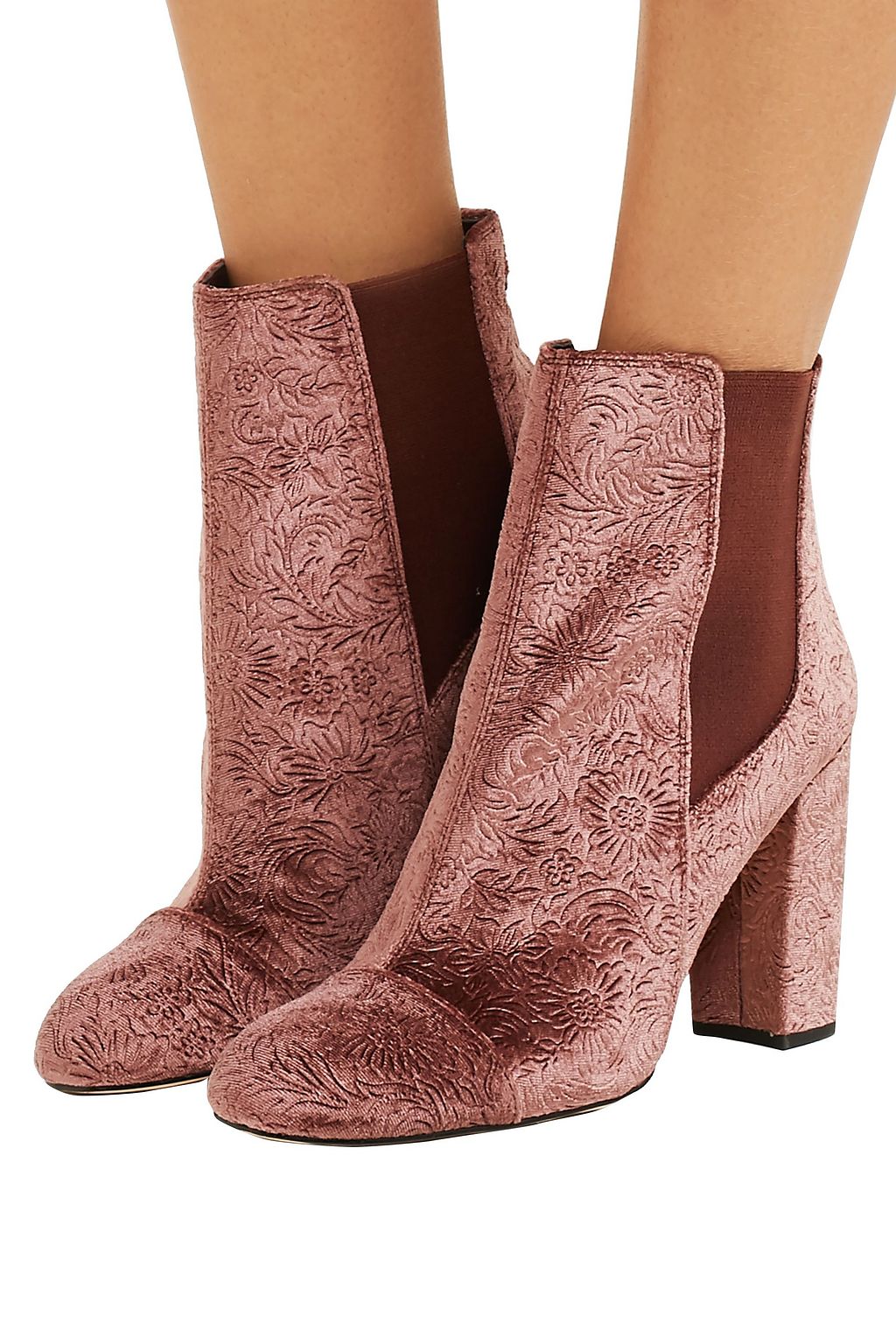 SAM EDELMAN Case embossed velvet ankle boots
