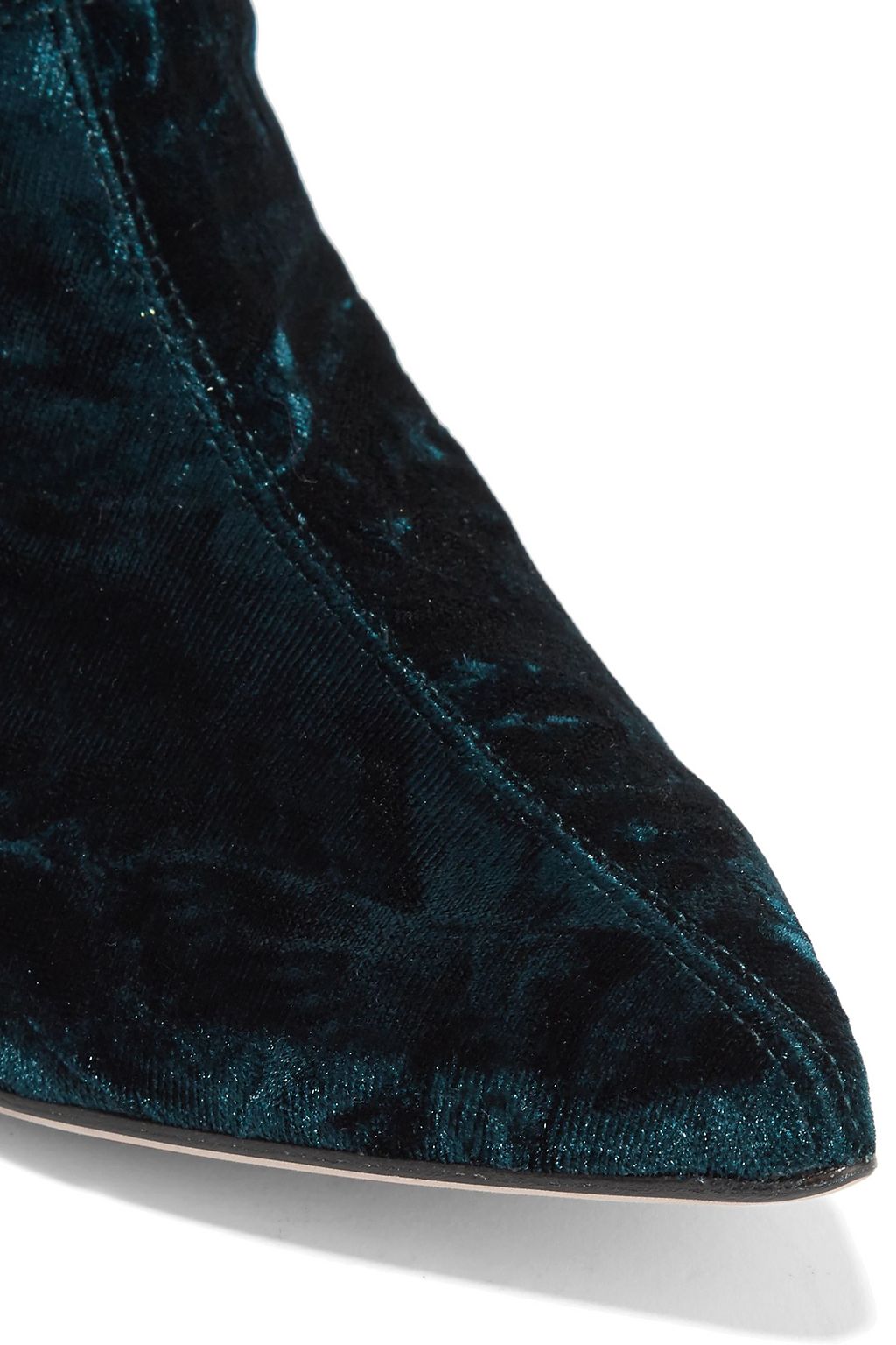 TIBI Harper crushed-velvet sock boots