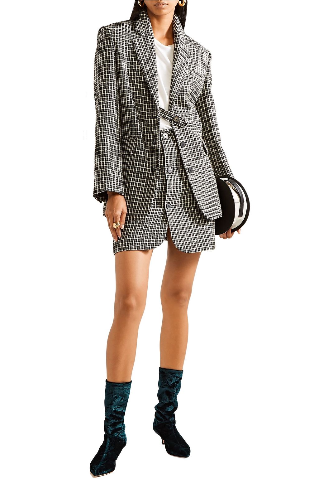 TIBI Harper crushed-velvet sock boots