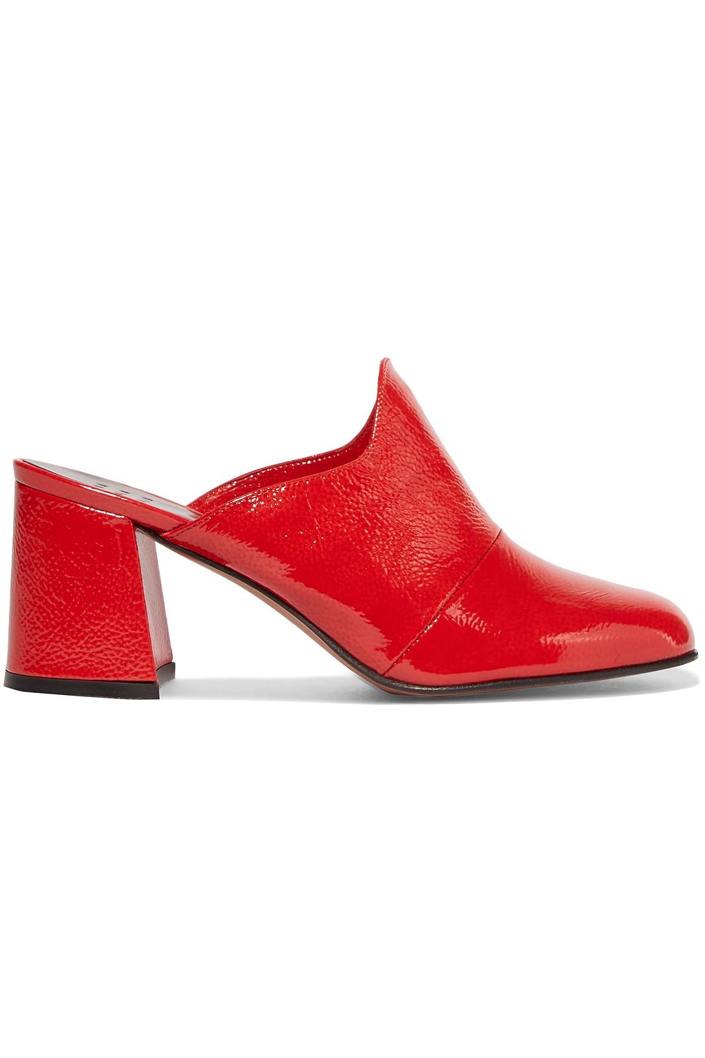 red leather mules