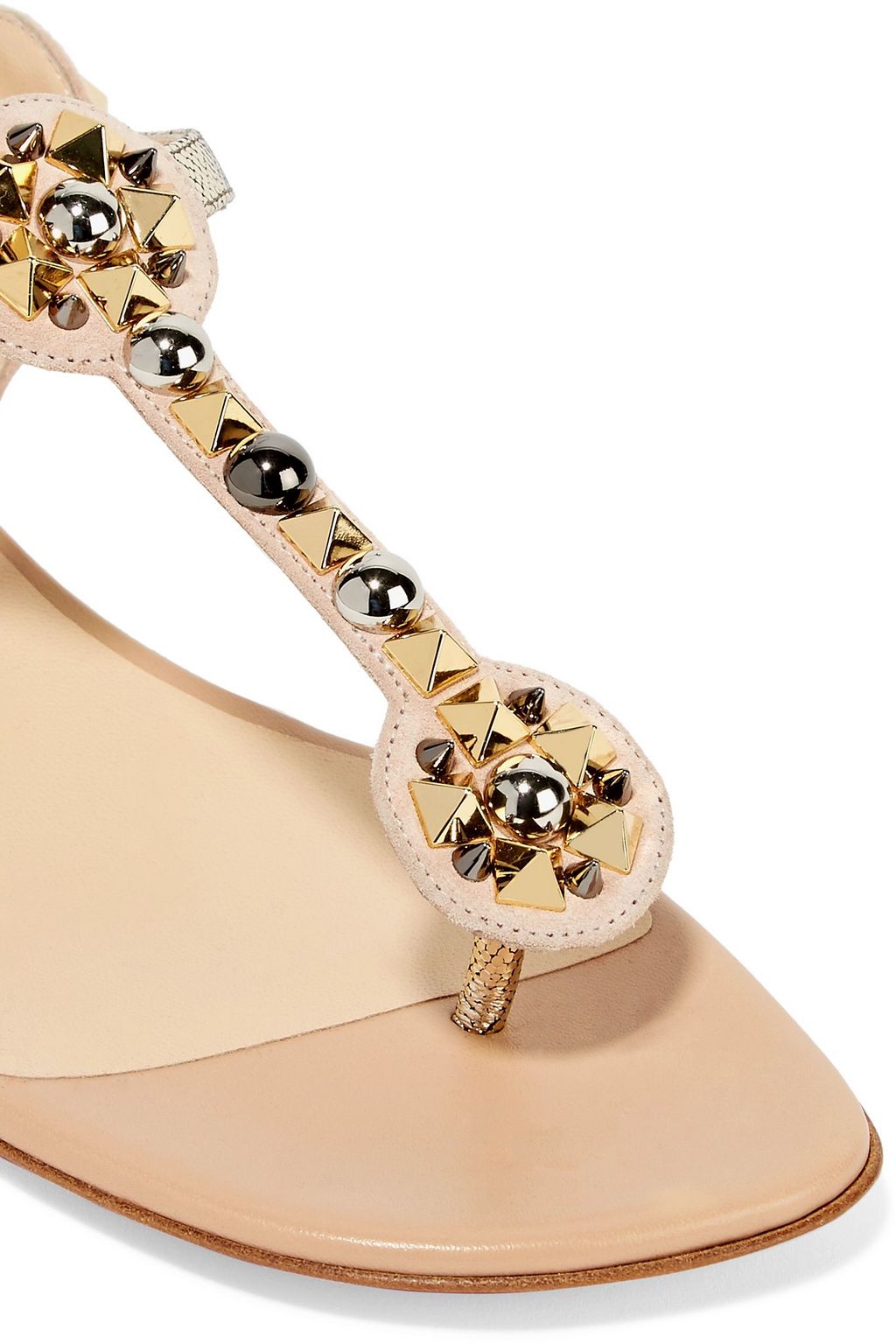 CHRISTIAN LOUBOUTIN Kaleifra spiked suede and lamé  sandals