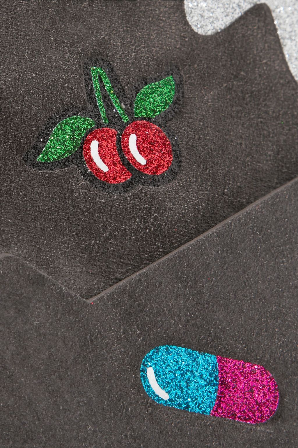 ANYA HINDMARCH Orsett glittered suede and leather shoulder bag