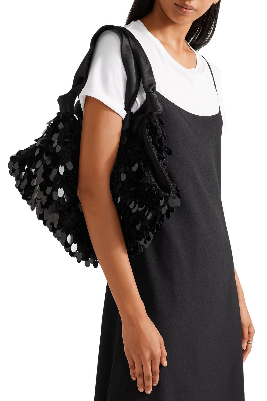 THE ROW Ascot sequined crochet-knit shoulder bag