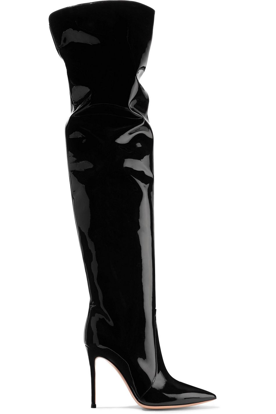 patent leather over knee boots