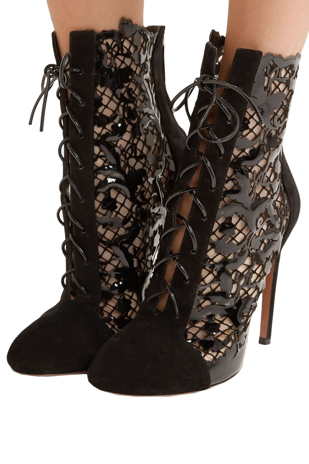 alaia suede booties