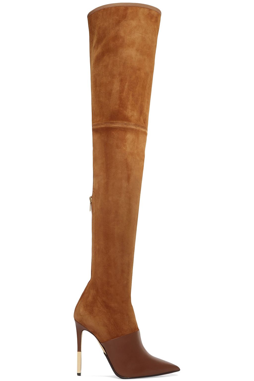 camel thigh high suede boots