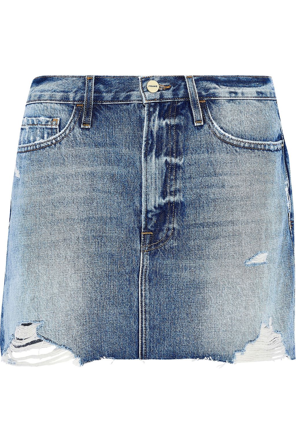 frame le mini denim skirt