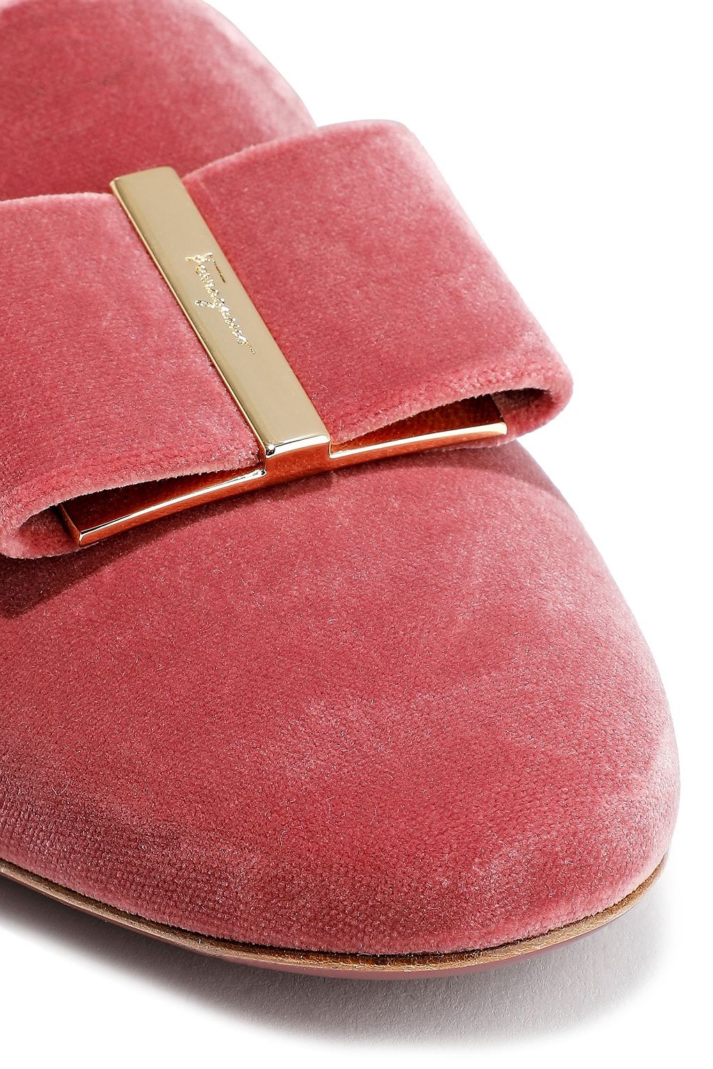 FERRAGAMO Sciacca リボン付き ベルベット スリッポン