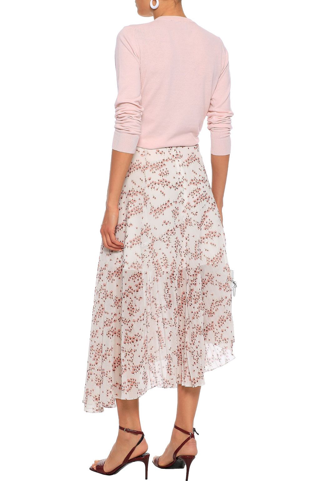 MARKUS LUPFER Nevada asymmetric floral-print chiffon skirt