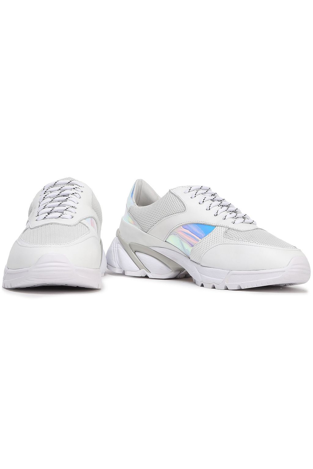 AXEL ARIGATO Mesh-paneled iridescent and smooth leather sneakers