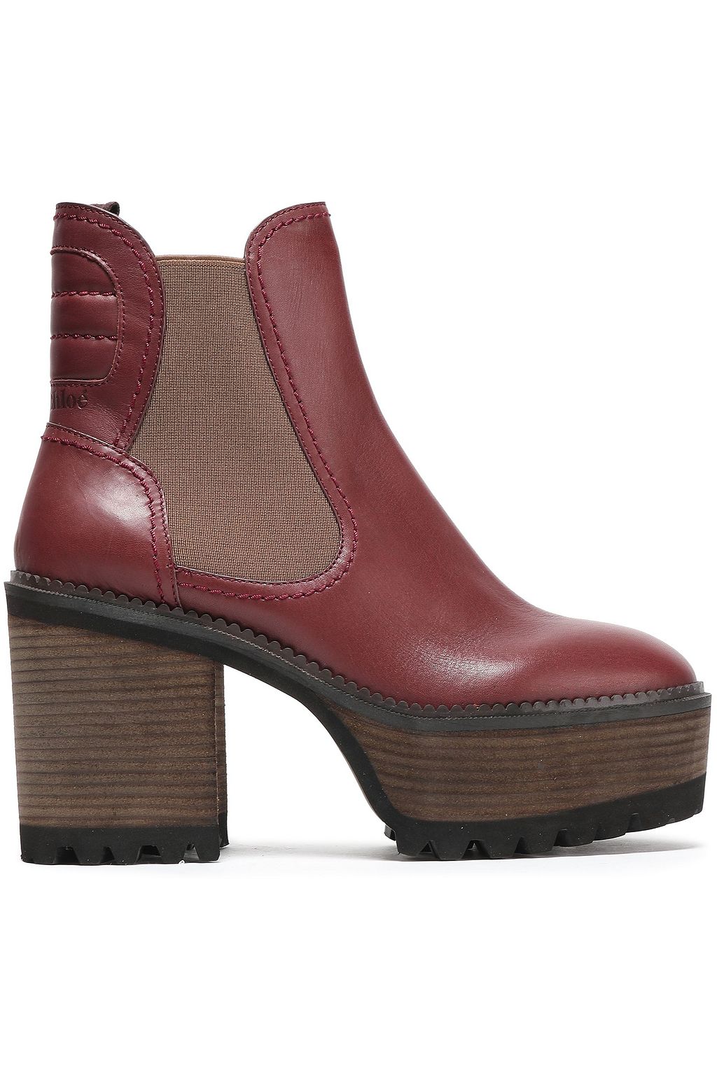 burgundy platform ankle boots