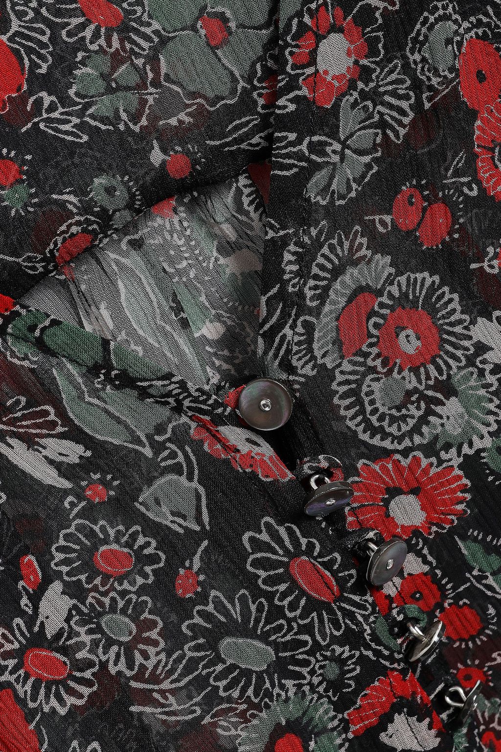 VERONICA BEARD Cutout floral-print silk blouse
