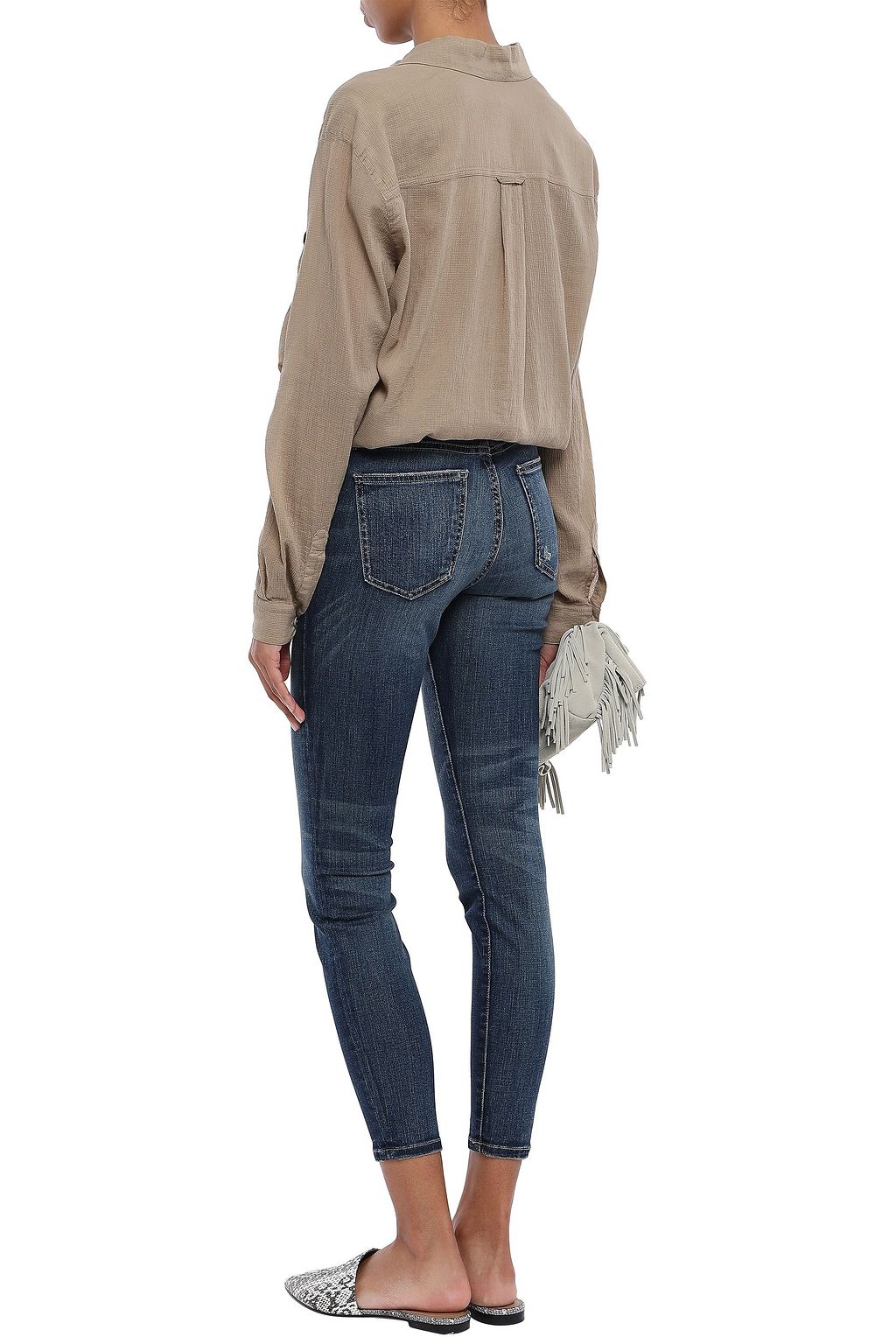 CURRENT/ELLIOTT Cropped high-rise skinny jeans