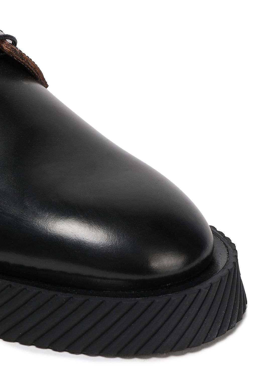 JIL SANDER Glossed-leather platform brogues