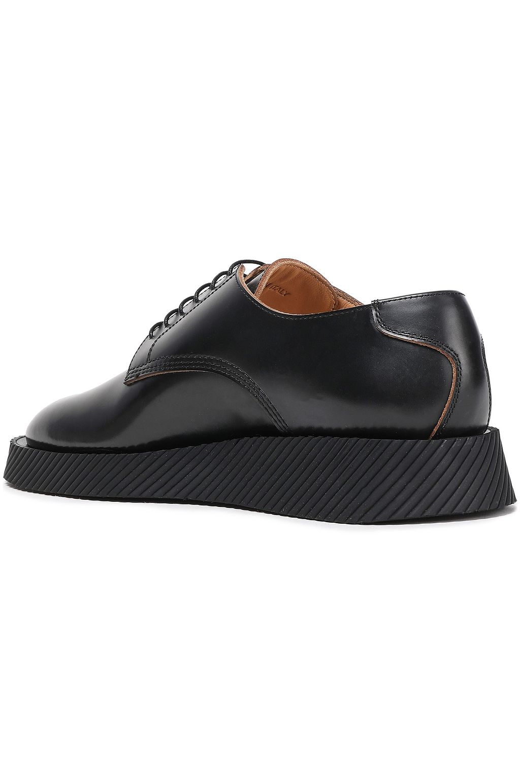 JIL SANDER Glossed-leather platform brogues