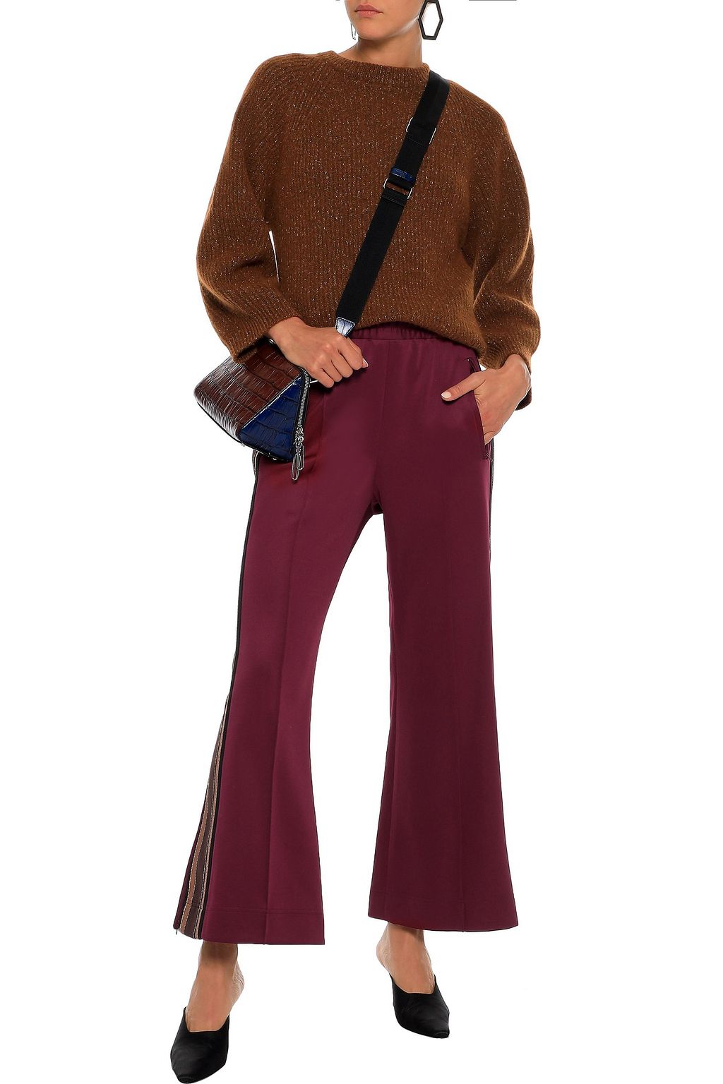 MARC JACOBS Striped stretch-jersey flared pants