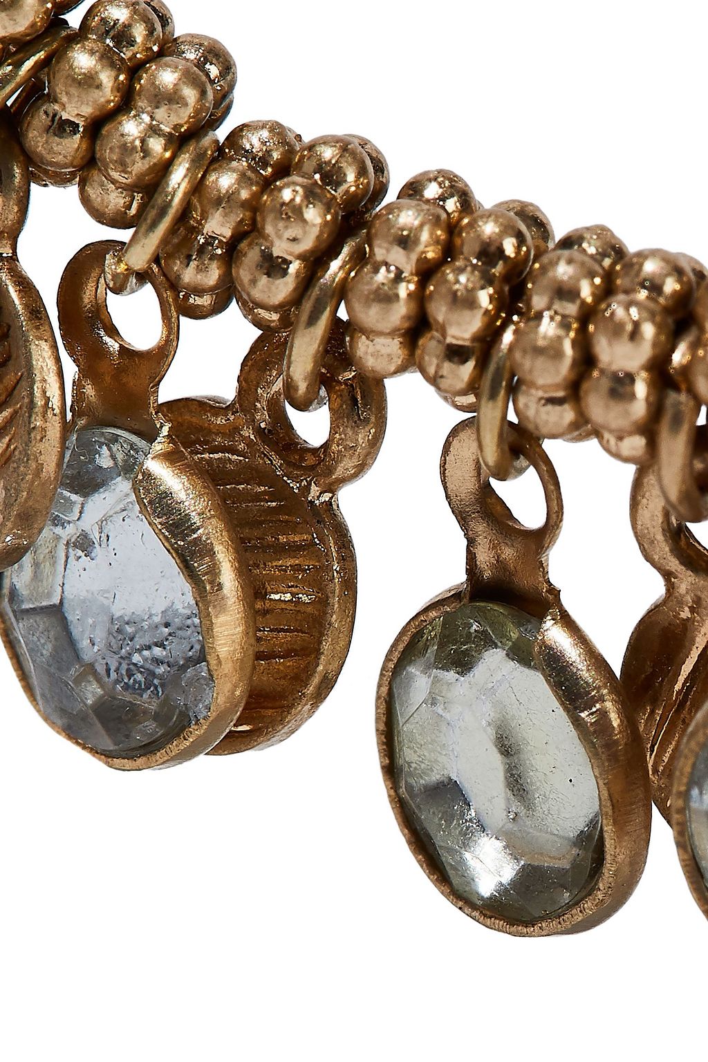 KENNETH JAY LANE Burnished gold-tone crystal earrings