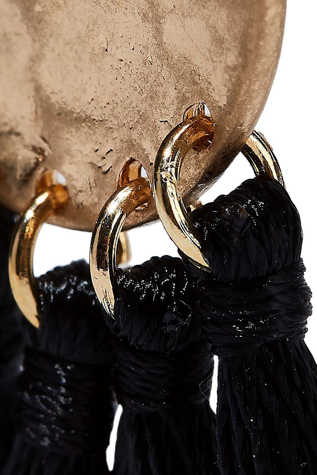 KENNETH JAY LANE Burnished gold-tone tassel earrings