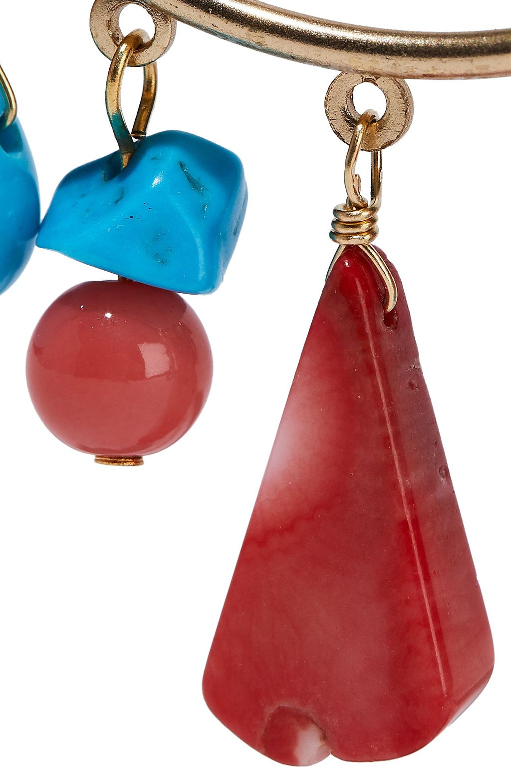 KENNETH JAY LANE Gold-tone, bead and stone earrings