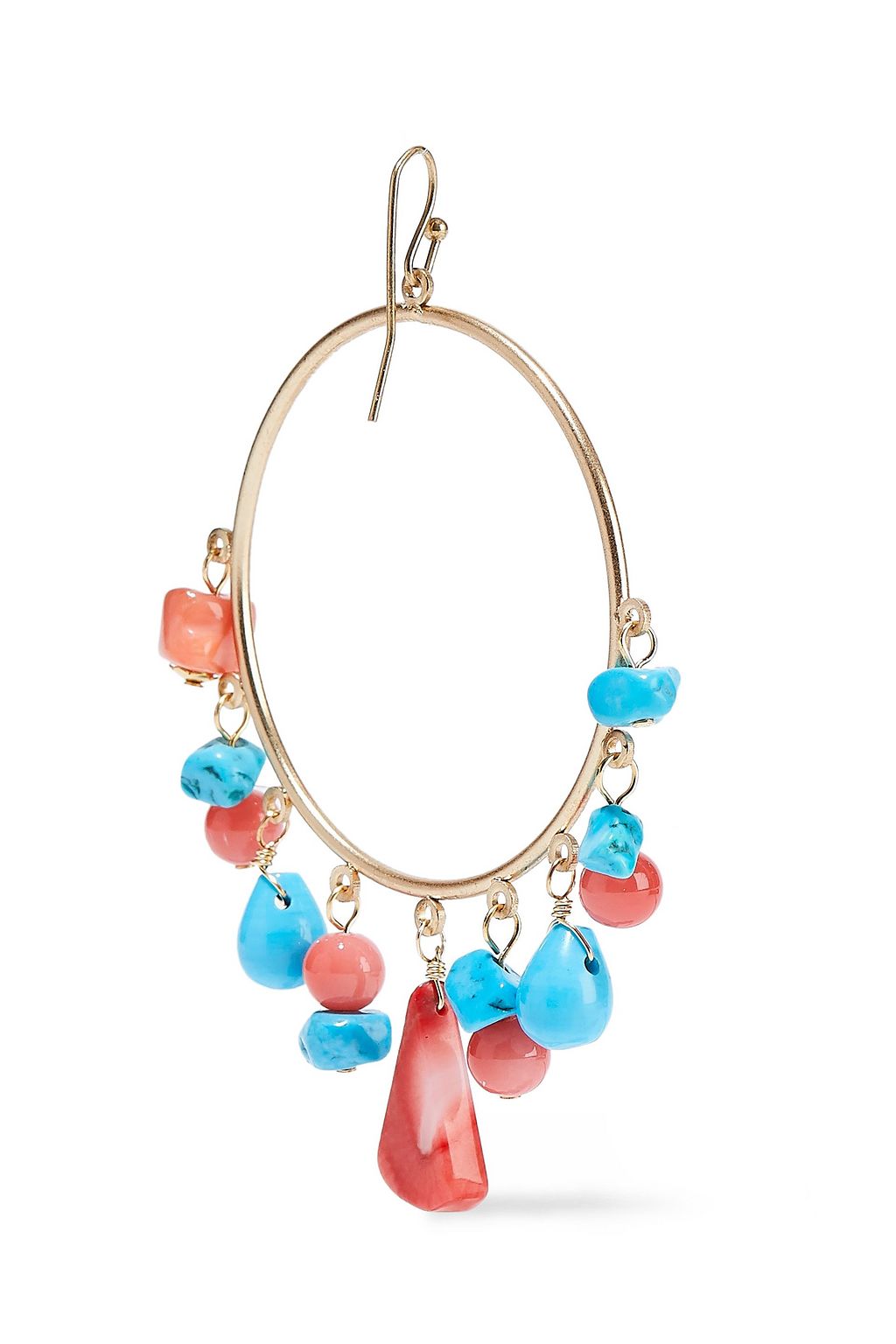 KENNETH JAY LANE Gold-tone, bead and stone earrings