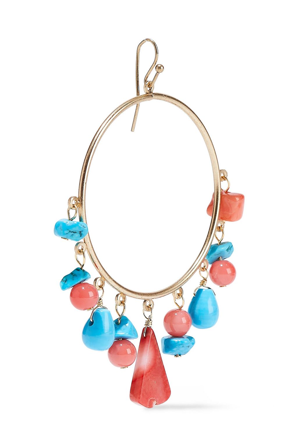 KENNETH JAY LANE Gold-tone, bead and stone earrings