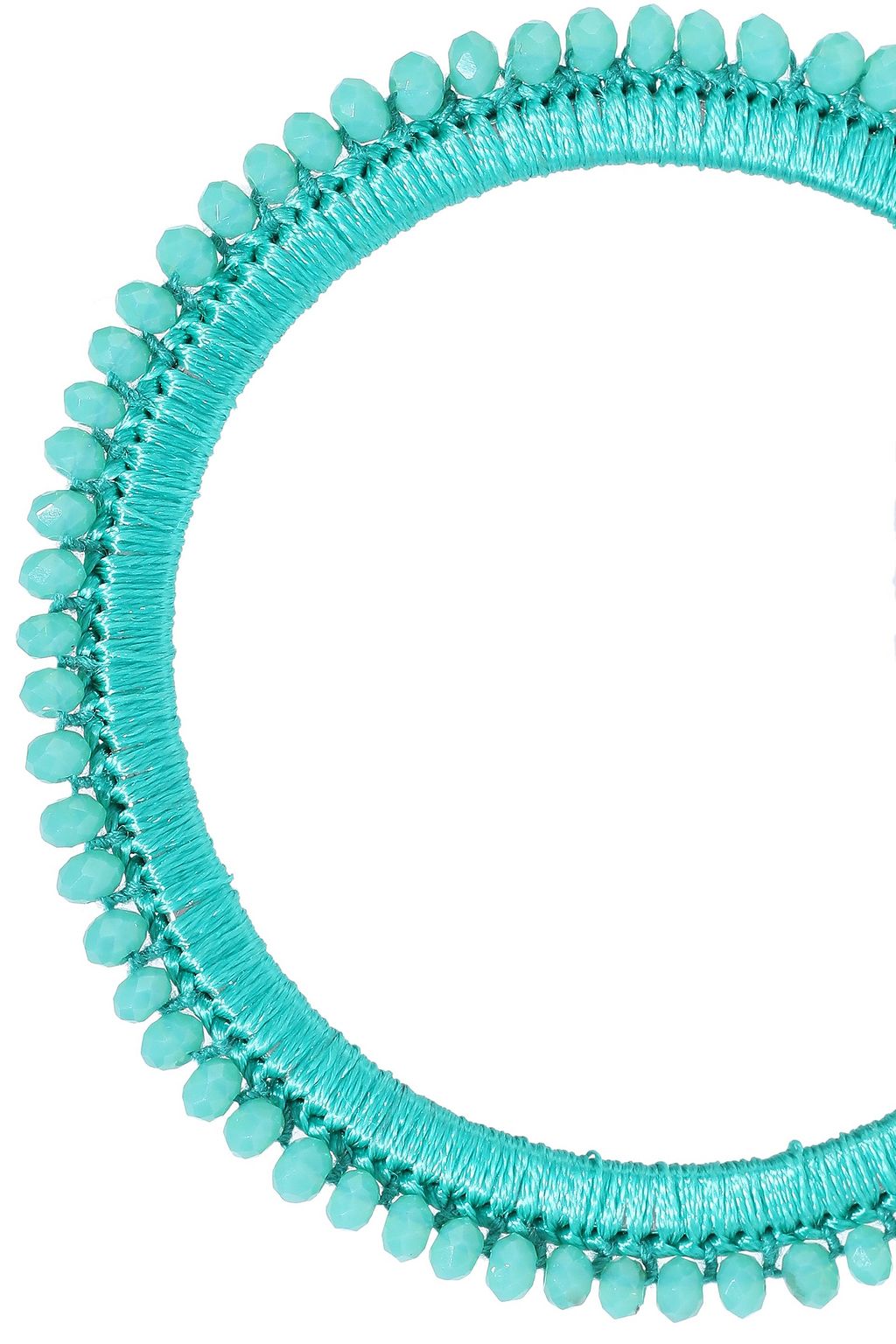 KENNETH JAY LANE Silver-tone, bead and cord hoop earrings