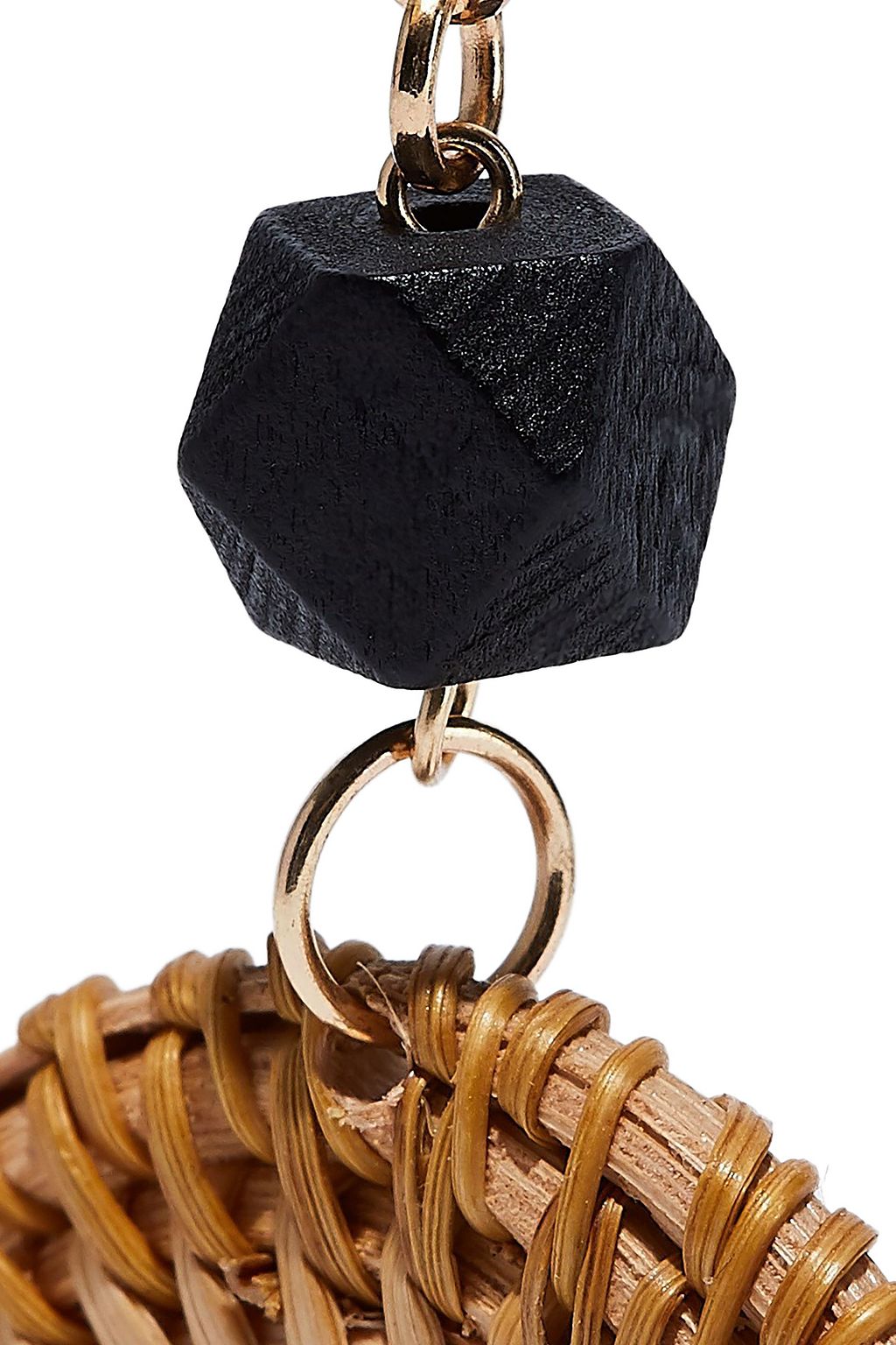 KENNETH JAY LANE Gold-tone, wood and rattan earrings