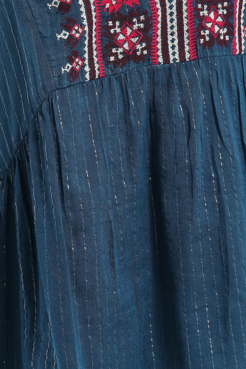 BA&SH Aura embroidered metallic cotton-gauze blouse