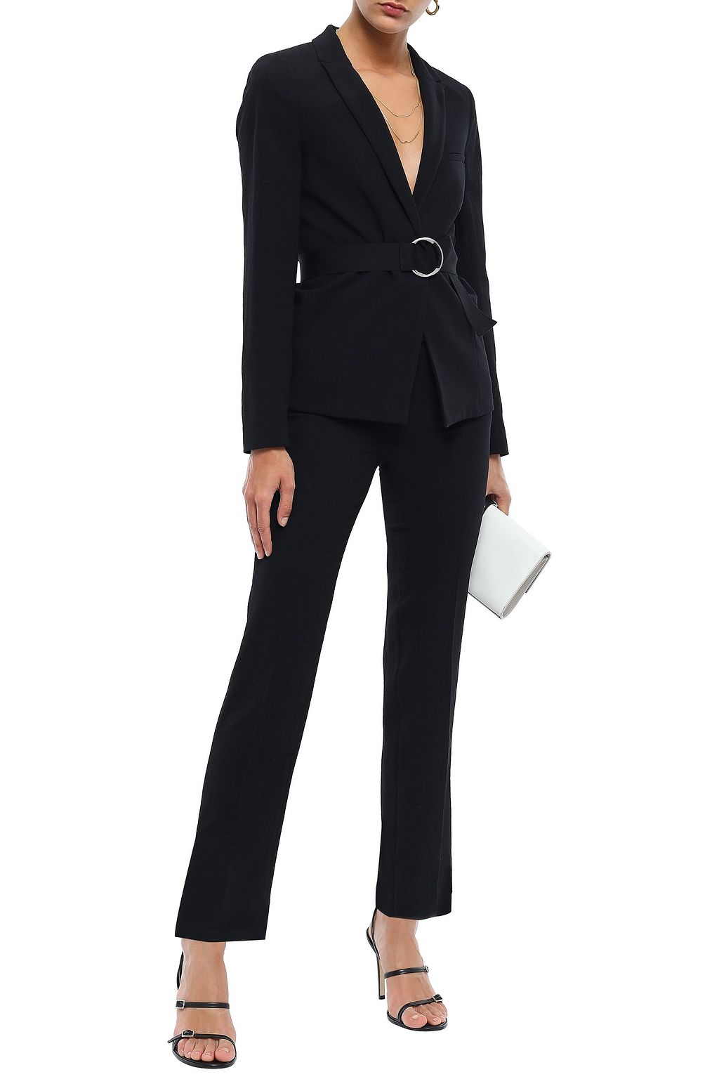 BA&SH Sunny belted textured-crepe blazer