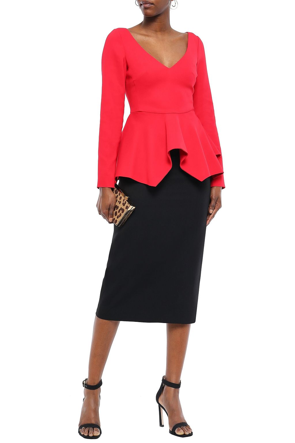 ANTONIO BERARDI Stretch-crepe midi pencil skirt