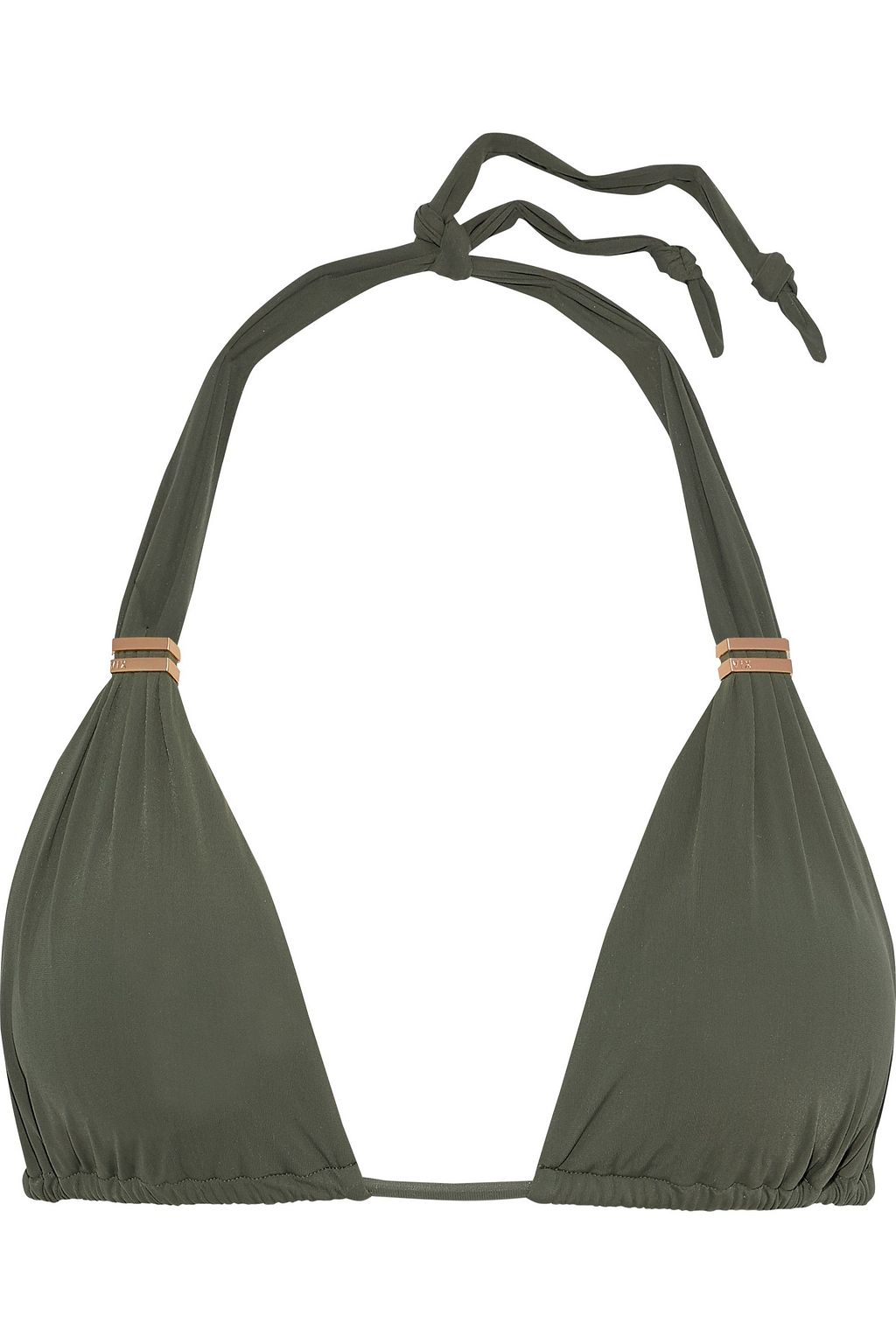 ruched triangle bikini top