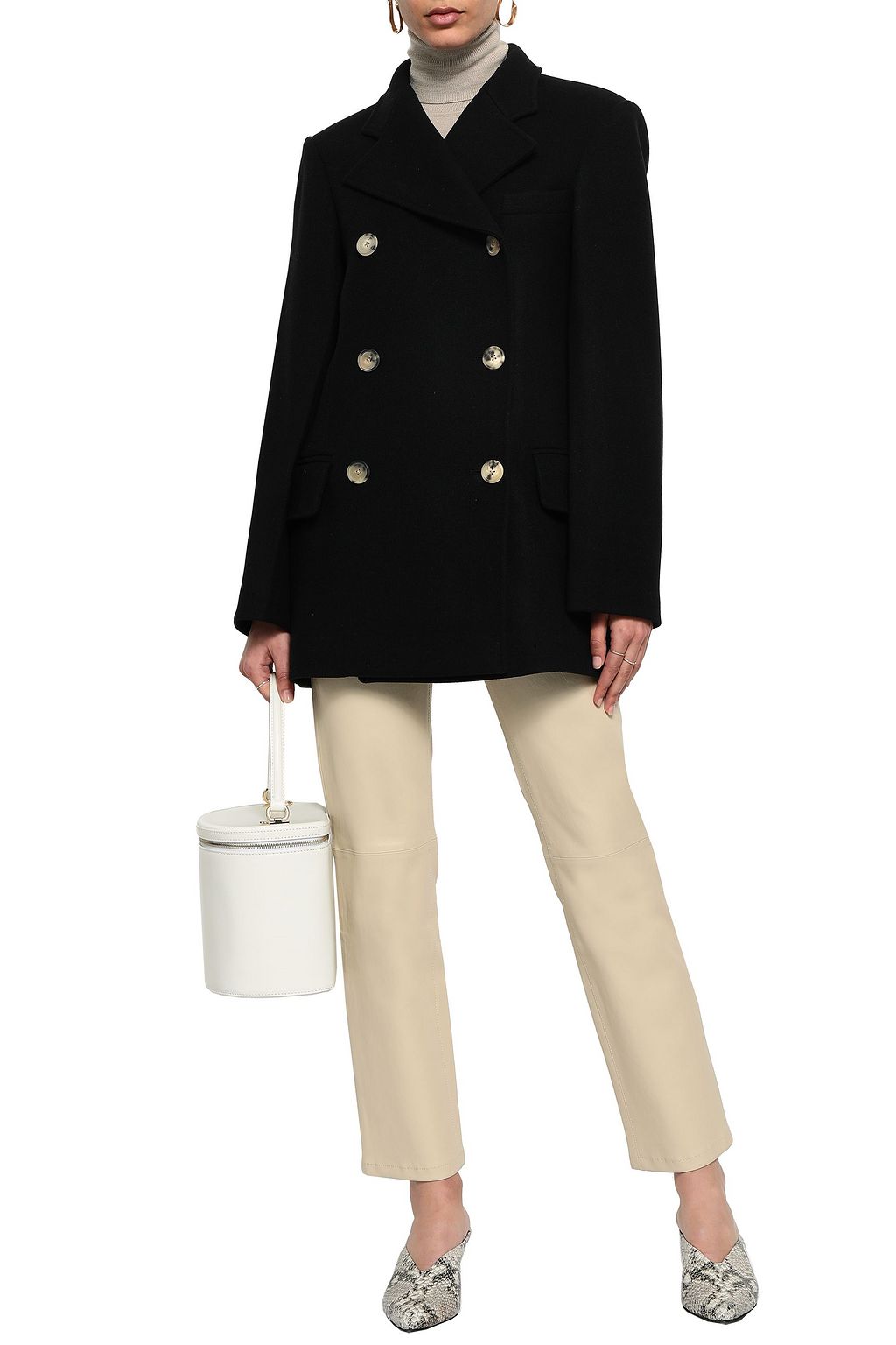 KHAITE Double-breasted wool-felt coat