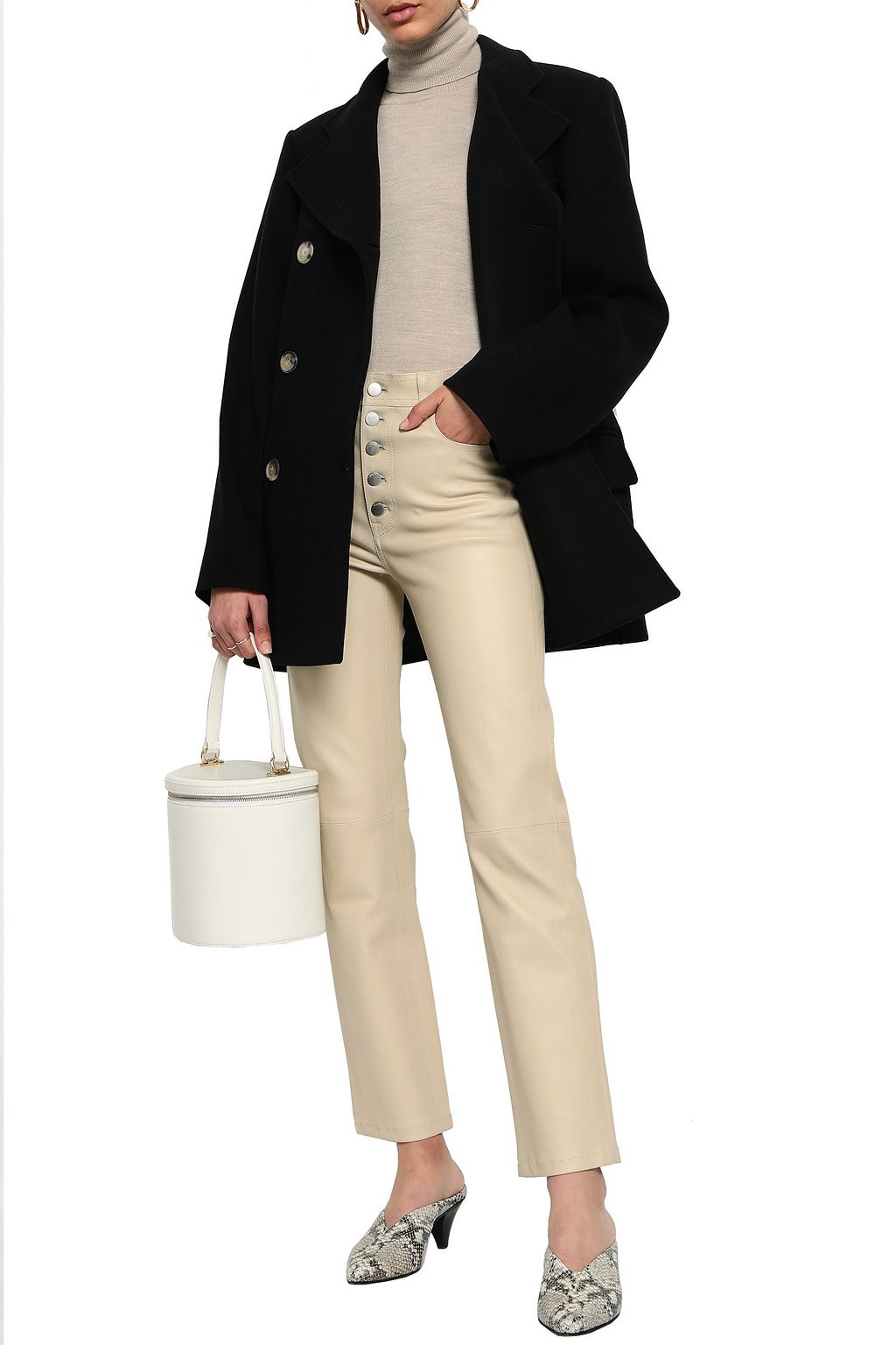 KHAITE Double-breasted wool-felt coat