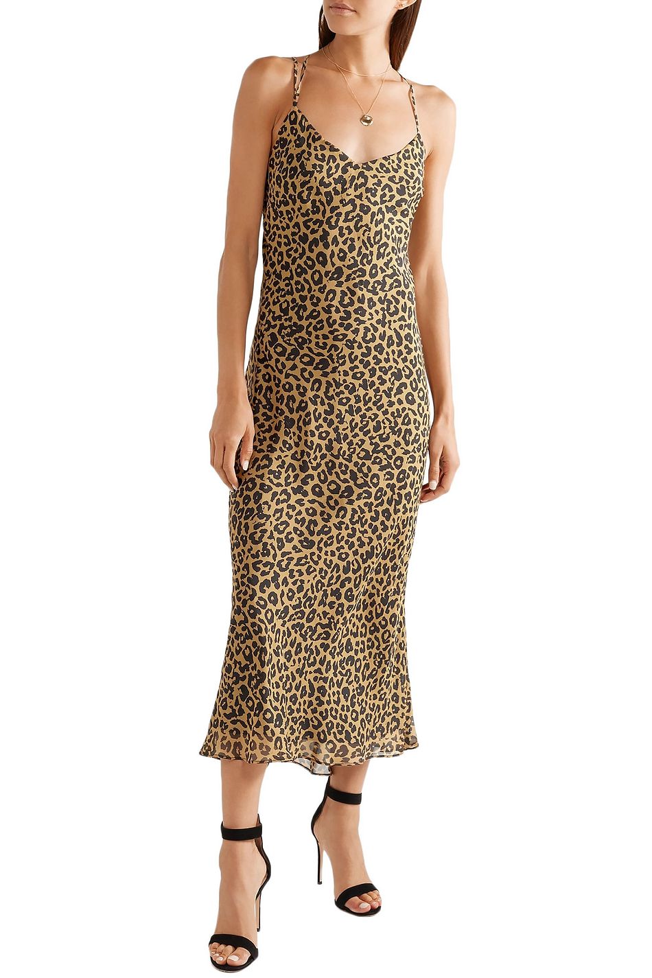 silk leopard slip dress