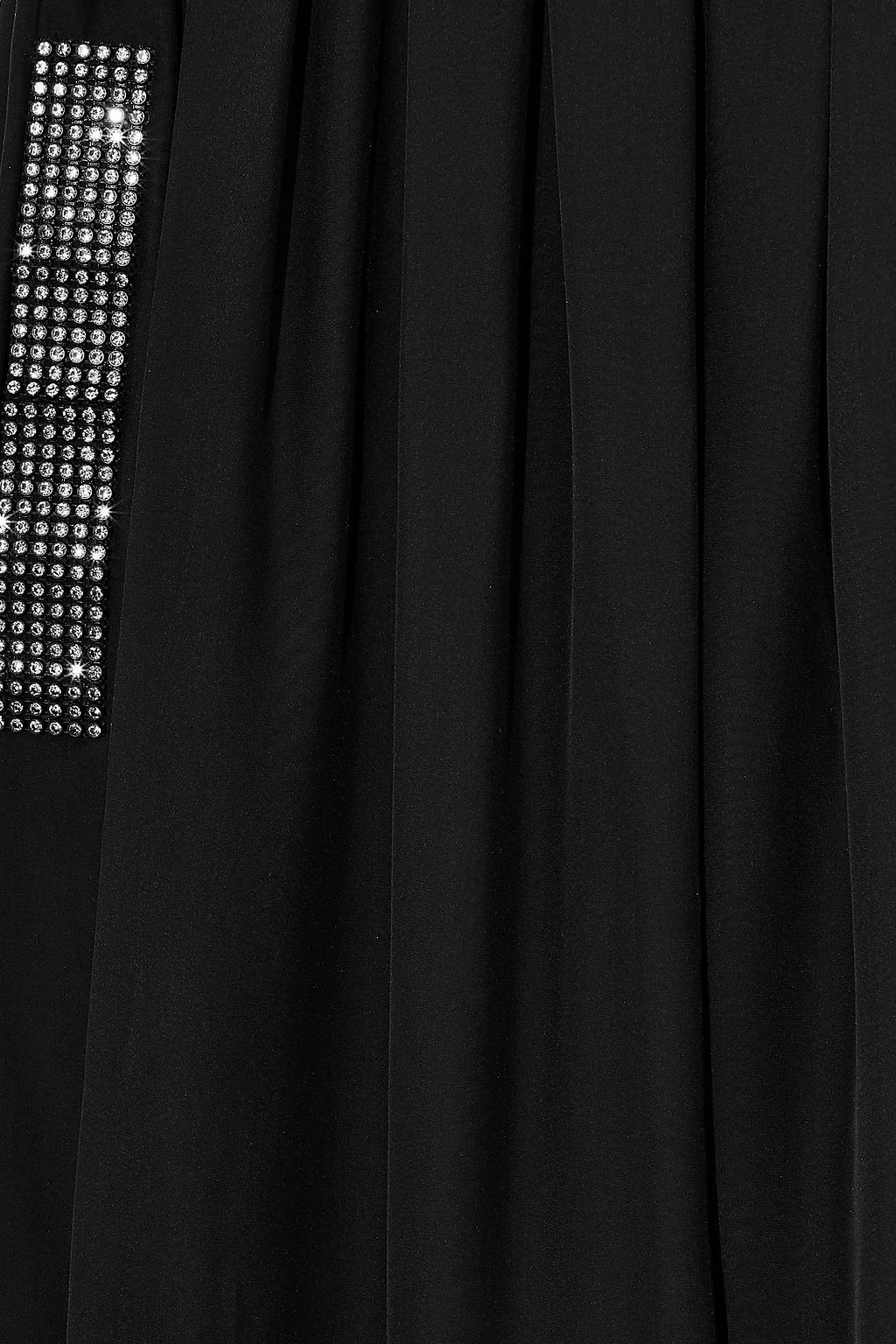 CHRISTOPHER KANE Asymmetric crystal-embellished crepe de chine midi skirt