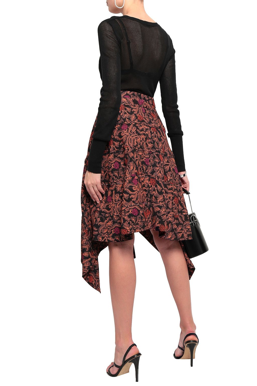 PROENZA SCHOULER Asymmetric printed crepe skirt